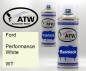 Preview: Ford, Performance White, WT: 400ml Sprühdose + 400ml Klarlack - Set, von ATW Autoteile West.
